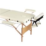 2 Zone Mobile Massage Table incl. Case Folding Massage Couch Bench Cream Pic:4