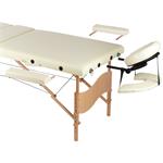 3 Zones Portable Massage Table Beauty Couch Bed Beige/Cream incl. Bag Pic:4