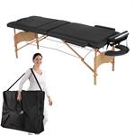 3 Zones Portable Massage Table Beauty Couch Bed  Black incl. Bag