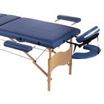 Aluminium 3 Zones Mobile Portable Folding Massage Table Couch Sofa Blue + Bag Pic:4