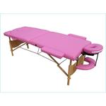 Aluminium 3 Zones Mobile Folding Portable Massage Table Couch Sofa Pink + Bag Pic:3
