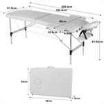 2 Zone Portable Folding Massage Table Lightweight Aluminium Bed Couch+Case Cream Pic:5