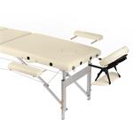 Aluminium 3 zones Mobile Portable Massage Table Couch Sofa ONLY 12.5 KG Cream Pic:4