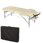 Aluminium 3 zones Mobile Portable Massage Table Couch Sofa ONLY 12.5 KG Cream