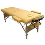 2 Zones Portable Massage Therapy Table Bed Yellow Couch + Bag