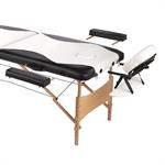 2 Zones Portable Massage Table Beauty Couch Bed+Bag Set White/Black Pic:3