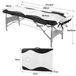 2 Zones Portable Massage Table Beauty Couch Bed+Bag Set White/Black Pic:5