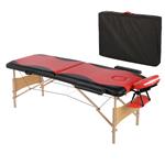 2 Zones Portable Massage Table Beauty Couch Bed Incl. Bag Folding Red/Black