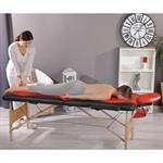 2 Zones Portable Massage Table Beauty Couch Bed Incl. Bag Folding Red/Black Pic:1
