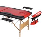 2 Zones Portable Massage Table Beauty Couch Bed Incl. Bag Folding Red/Black Pic:4