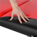 2 Zones Portable Massage Table Beauty Couch Bed Incl. Bag Folding Red/Black Pic:6