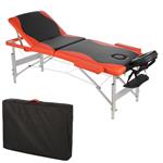 Aluminium 3 zones Mobile Portable Massage Table Couch Sofa Black/Orange + Bag