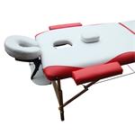 3 Zone Mobile Portable Luxury Massage Table Bed Couch+Carry Case White/Red Pic:2