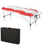 Aluminium 2 Zones Massage Table Bed Counch Alu Bank White/Red only 12.5 KG