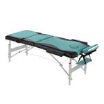 Aluminium 3 zones Mobile Portable Massage Table Couch Sofa Black/Turquoise + Bag Pic:3