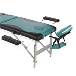 Aluminium 3 zones Mobile Portable Massage Table Couch Sofa Black/Turquoise + Bag Pic:4