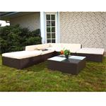 Rattan Garden Furniture Lounge Set Wicker Polyrattan Seat+Table Group Brown