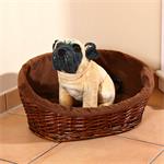 S Puppy Dog/Cat/Pet Animal Basket Bed Sofa Wicker Handmade + Cushion/Pillow