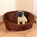 L Puppy Dog/Cat/Pet Animal Basket Bed Sofa Wicker Handmade + Cushion/Pillow