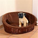 XL Puppy Dog/Cat/Pet Animal Basket Bed Sofa Wicker Handmade + Cushion/Pillow
