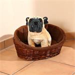 XS Puppy Dog/Cat/Pet Animal Basket Bed Sofa Wicker Handmade + Cushion/Pillow