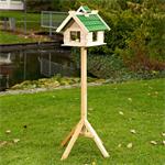 Large Aviary Volery Bird House Nesting Box Wood Bird-seed Dispenser Green Pic:2