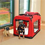 Foldable Dog/Puppy Animal Pet Carrier Transport Box Basket + Cushion Red 91cm Pic:1