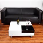 Cocktail Table Coffee Side Tables Glass-topped Table Designer White Square