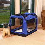 Foldable Dog/Puppy Animal Pet Carrier Transport Box Basket + Cushion Blue 70cm