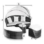 Garden Bed with Table Rattan Wicker Beach Chair Polyrattan Basket Sun Lounger Pic:8