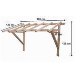 Wooden Front Door Porch Roof Canopy Untreated Wood 205cm Pic:5