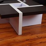 Coffee Table Side Table Glass Table in White Black Brown Pic:4