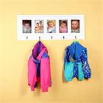 Country Style Picture Frame Wall Coat Rack Hook Rail Clothes Hook White Wood