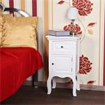 Country House Night Bedside Table Dresser Cabinet+Drawers White