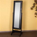 Jewellry Armoire Mirror Cabinet Jewels Box Standing Bedroom Mirror Earring Chest Pic:2