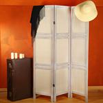 3-Panel Room Divider Folding Screen Shabby Chic Privacy Screen Dividing Wall