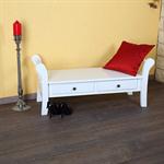 Bench with Drawers Wooden Bench Settle Chest of Drawers Dresser White Antique Pic:1