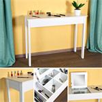 Dressing Table Country Style Dresser Storage Compartments Mirror White Secretary