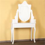 Dressing Table White Antique Style + Mirror Wooden Vanity Table Baroque Style Pic:7
