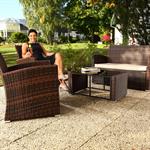 Four-Part Rattan Sofa Set Sitting Room Suite Garden Furniture Polyrattan Lounge Pic:1