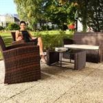 Four-Part Rattan Sofa Set Sitting Room Suite Garden Furniture Polyrattan Lounge Pic:10