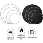 Fireplace glass table top floor round spark protection ESG safety glass clear glass black stove glass glass plate fireplace glass pane front - Ø 90cm