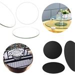 Fireplace glass table top floor round spark protection ESG safety glass clear glass black stove glass glass plate fireplace glass pane front - Ø 90cm Pic:4