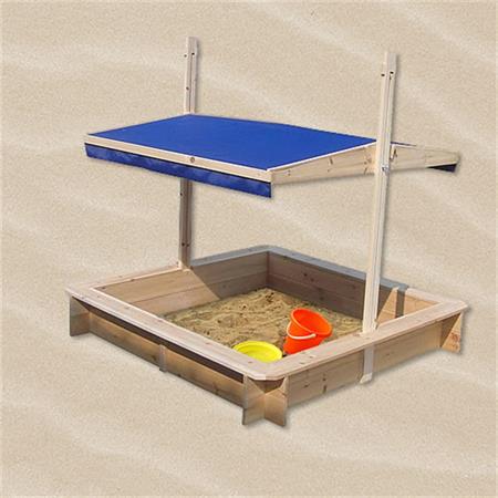 Garden Outdoor Wooden Sandbox Kids Children Play Sand Pit+Adjustable Cover/Roof