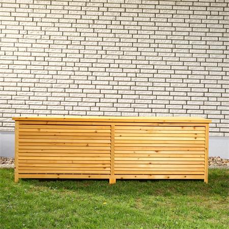 Outdoor Garden Wooden Chest Case Cushion Storage Box Tool Container