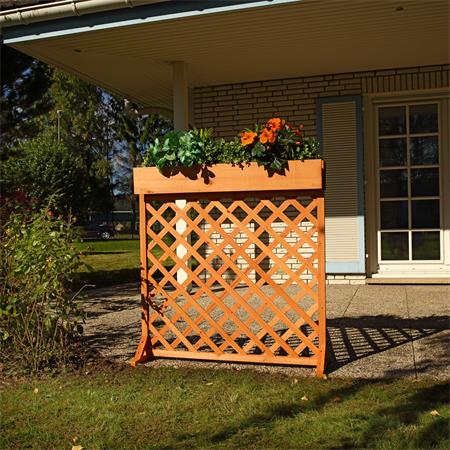 Wooden Flower Trellis Blind Outdoor Garden Screen Cover Fence + Planter Box Pot
