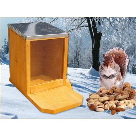 Squirrel Pet Animal Feeding Station House Wood Plexiglass Zinc Roof