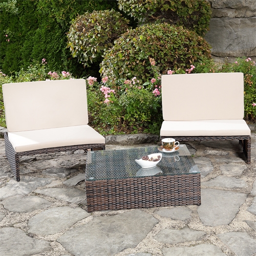 Miniaturansicht 10  - Gartenset 2 Sessel und Tisch Rattan Sonnenliege Sitzgruppe Sitzmöbel Lounge 🌈