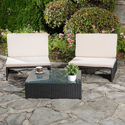 Miniaturansicht 12  - Gartenset 2 Sessel und Tisch Rattan Sonnenliege Sitzgruppe Sitzmöbel Lounge 🌈